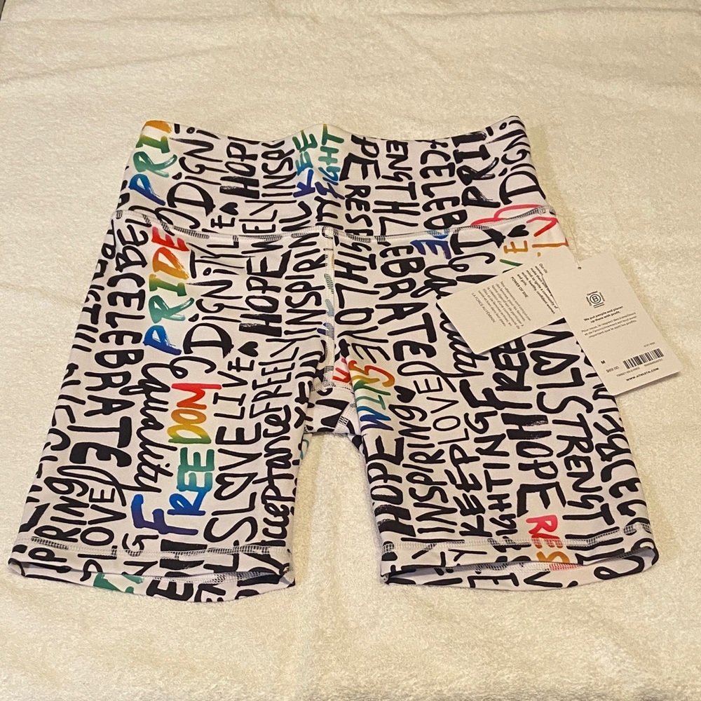 Athleta Elation Train Performance Graphic Gym Shorts NWT